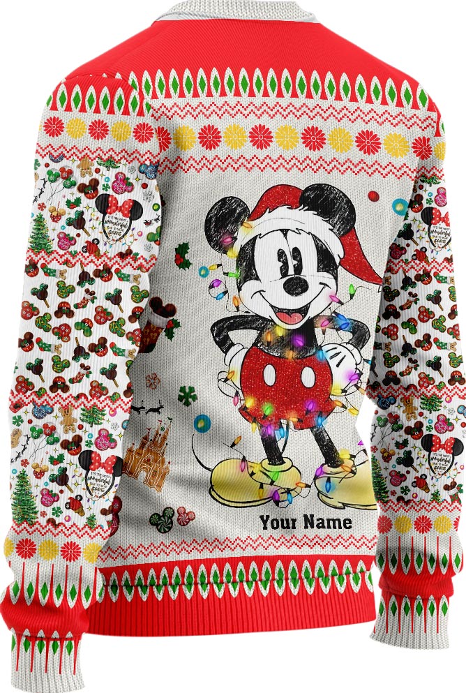 Personalized Christmas Mouse Sweater Custom Name Gift