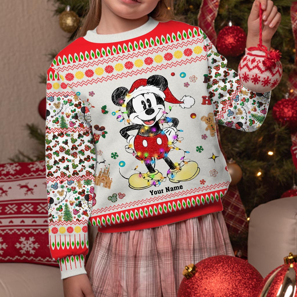 Personalized Christmas Mouse Sweater Custom Name Gift