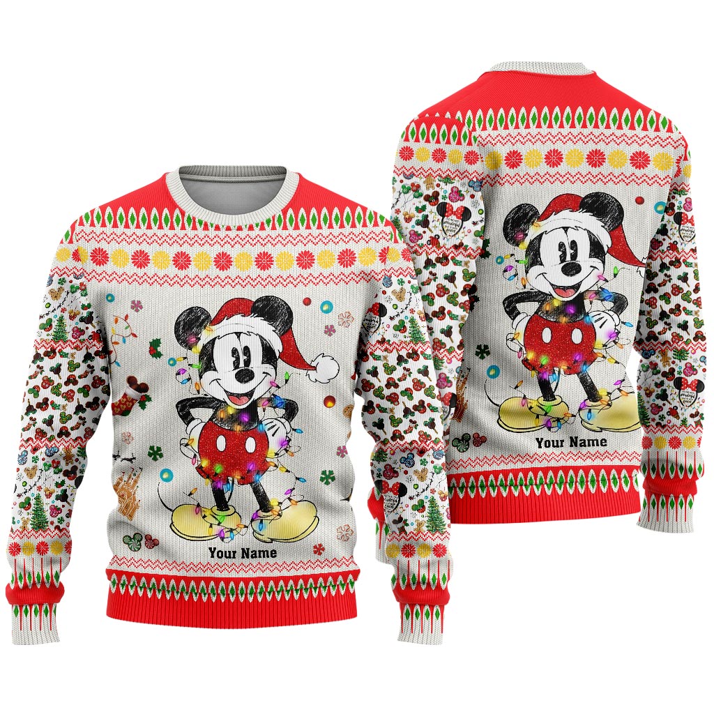 Personalized Christmas Mouse Sweater Custom Name Gift
