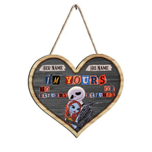 Load image into Gallery viewer, Personalized Couple Heart Wood Sign Custom Names Gift

