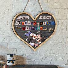 Load image into Gallery viewer, Personalized Wood Sign for Couples | Custom Name Heart Wall Art
