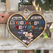 Load image into Gallery viewer, Personalized Wood Sign for Couples | Custom Name Heart Wall Art
