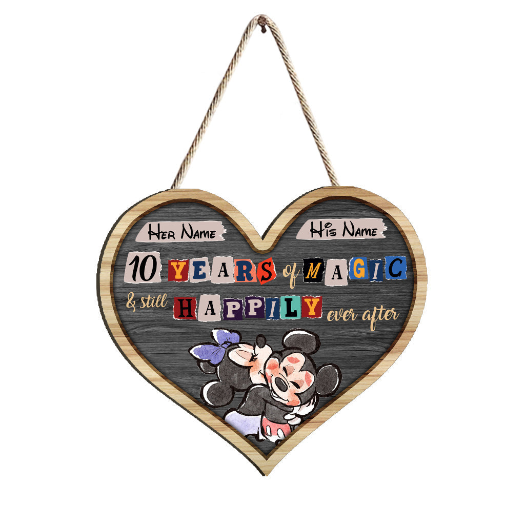 Personalized Wood Sign for Couples | Custom Name Heart Wall Art