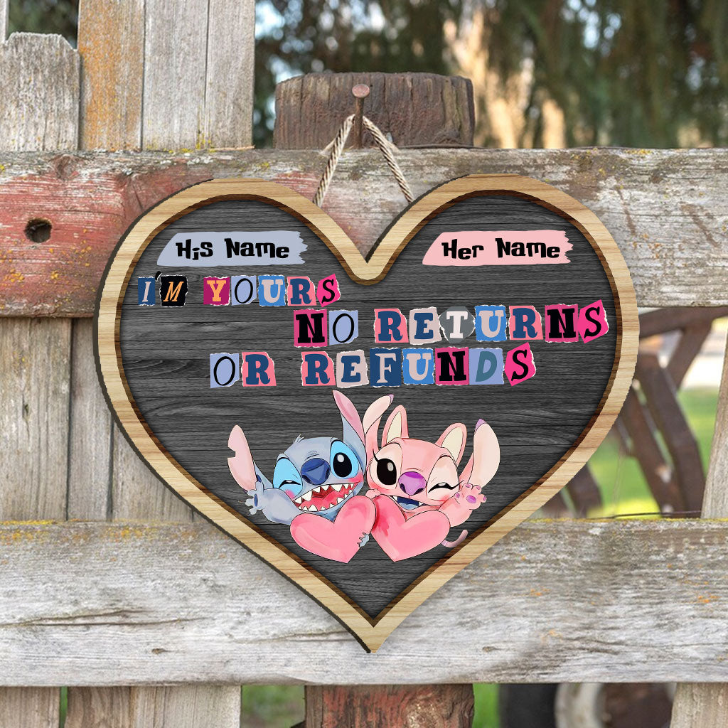 Personalized Heart-Shaped Wood Sign Custom Couple Gift