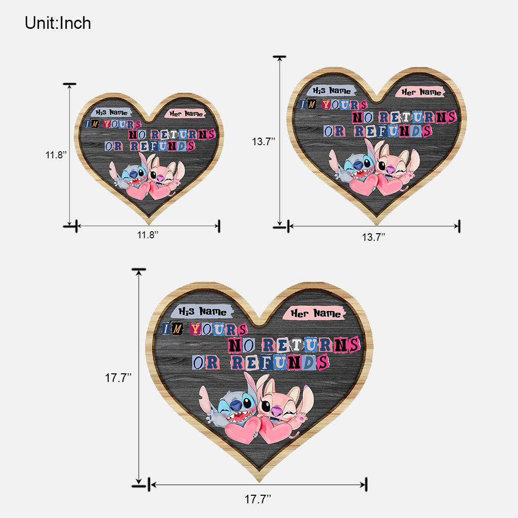 Personalized Heart-Shaped Wood Sign Custom Couple Gift