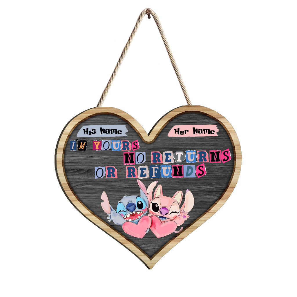 Personalized Heart-Shaped Wood Sign Custom Couple Gift