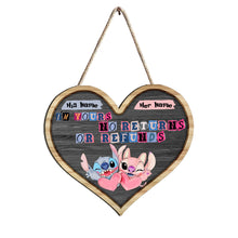 Load image into Gallery viewer, Personalized Heart-Shaped Wood Sign Custom Couple Gift
