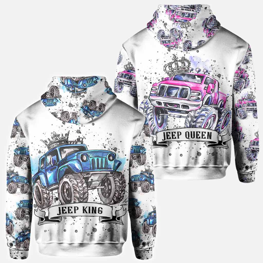 Personalized Jeep King Queen Hoodie Shirt for Couples