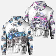 Load image into Gallery viewer, Personalized Jeep King Queen Hoodie Shirt for Couples
