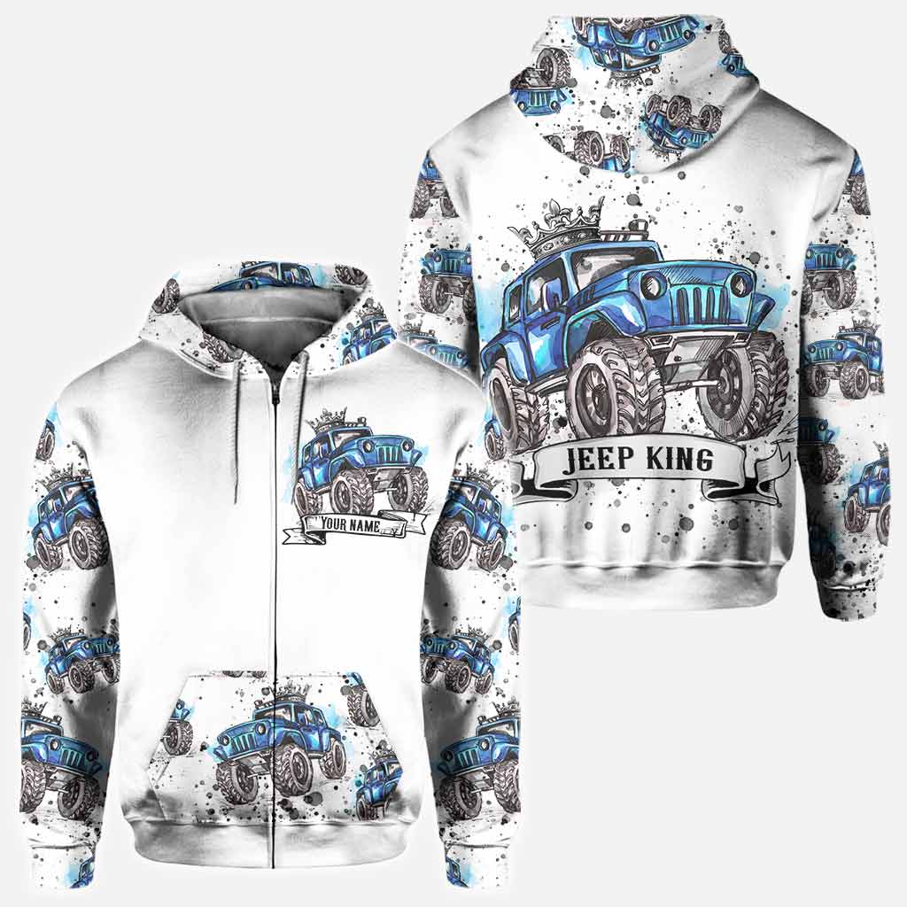 Personalized Jeep King Queen Hoodie Shirt for Couples