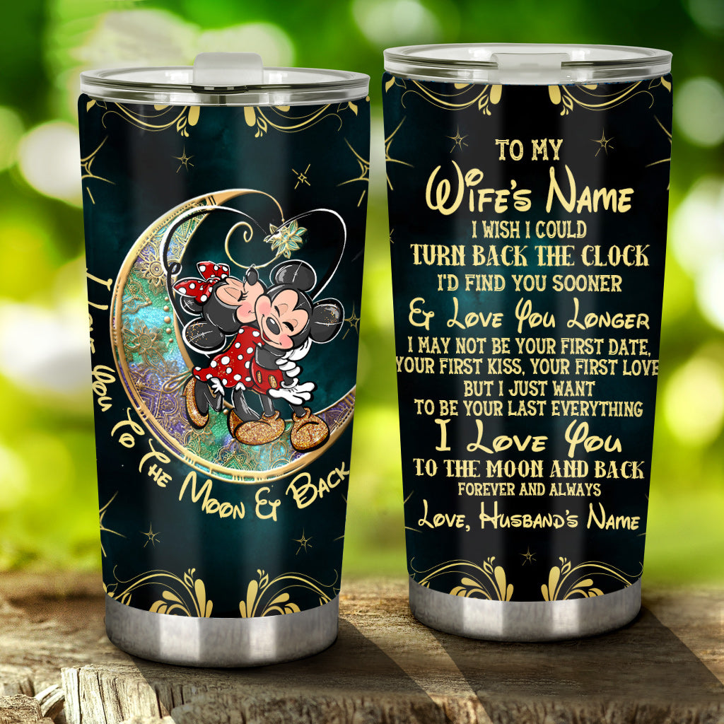Personalized Couple Tumbler 'I Love You to the Moon' Gift