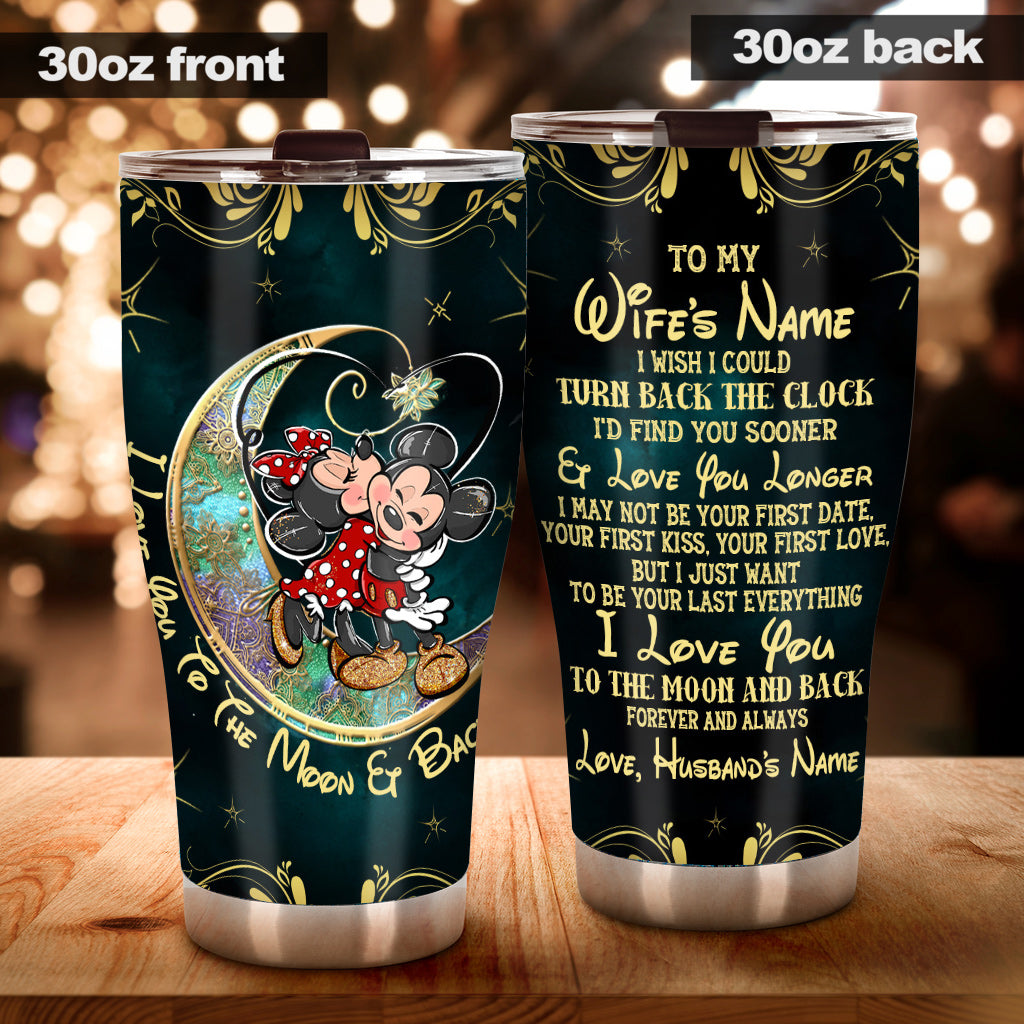 Personalized Couple Tumbler 'I Love You to the Moon' Gift
