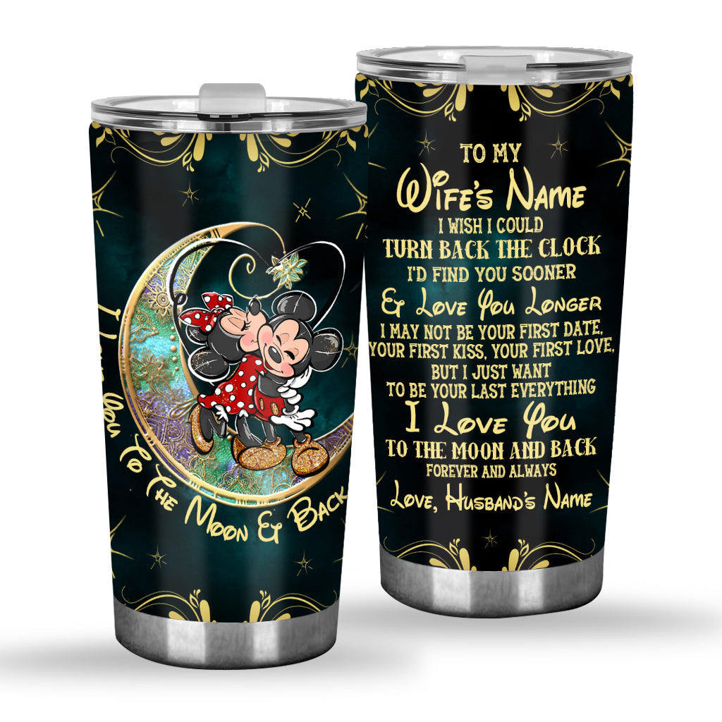 Personalized Couple Tumbler 'I Love You to the Moon' Gift