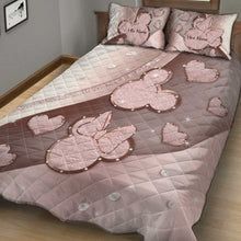 Load image into Gallery viewer, Personalized Couple Mouse Quilt Set with Custom Names for Anniversary Gift
