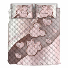 Load image into Gallery viewer, Personalized Couple Mouse Quilt Set with Custom Names for Anniversary Gift
