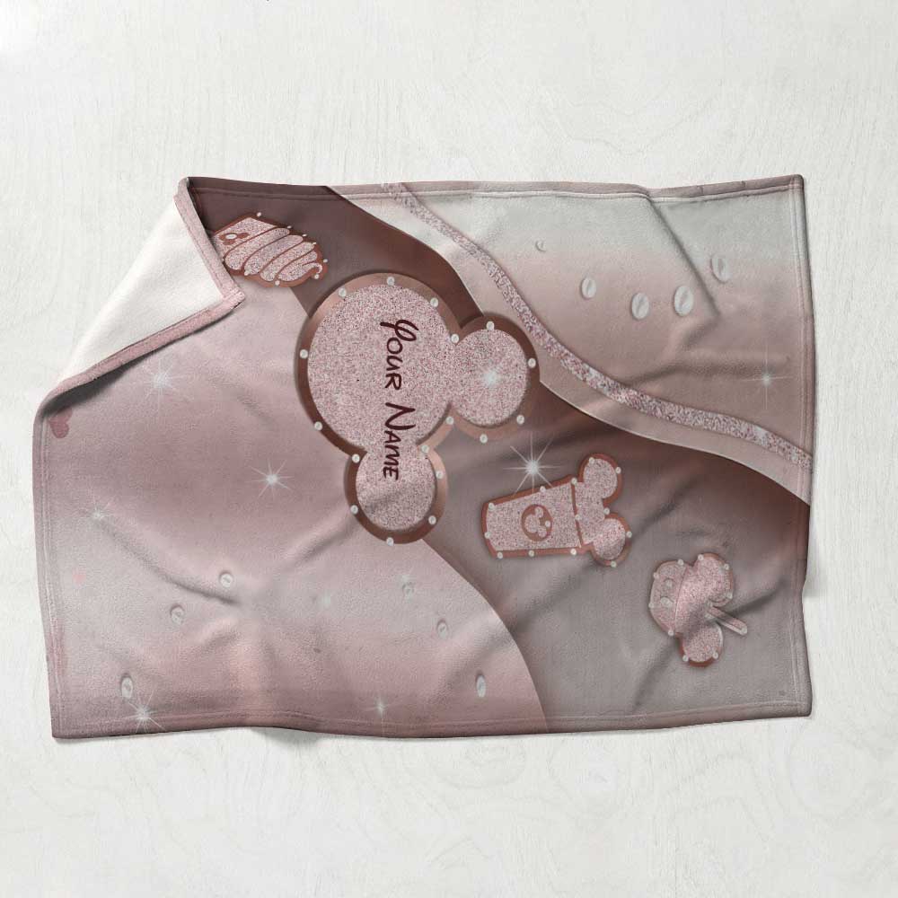 Personalized Mouse Blanket Custom Name Gift for Kids