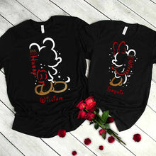 Load image into Gallery viewer, Personalized Couple T-Shirt and Hoodie Set with Names for Anniversary Gift
