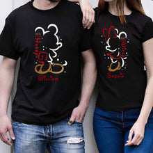 Load image into Gallery viewer, Personalized Couple T-Shirt and Hoodie Set with Names for Anniversary Gift

