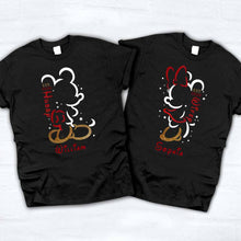 Load image into Gallery viewer, Personalized Couple T-Shirt and Hoodie Set with Names for Anniversary Gift
