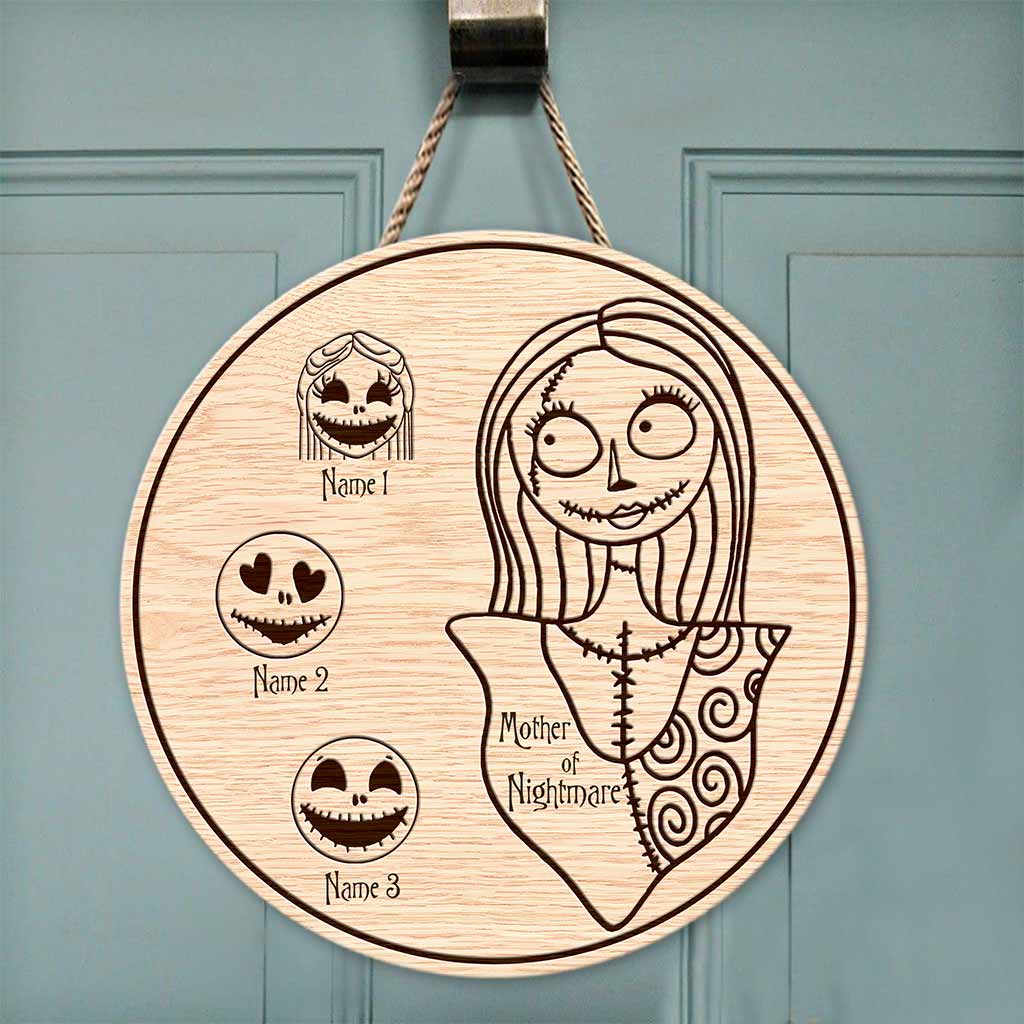 Personalized Mother's Day Round Wood Sign with 3D Pattern Print for Mom