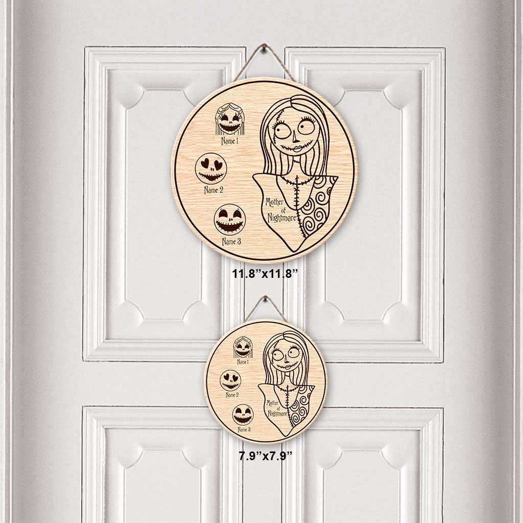 Personalized Mother's Day Round Wood Sign with 3D Pattern Print for Mom