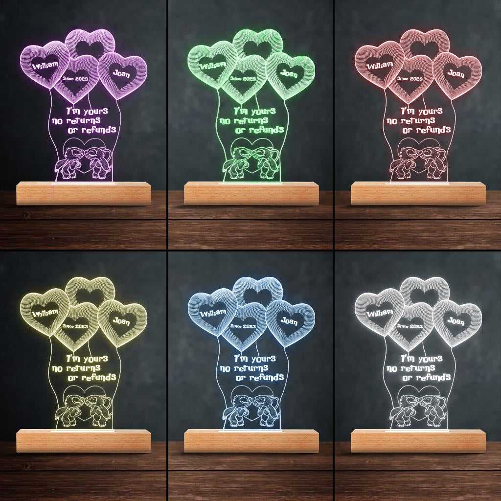 Personalized Ohana Shaped Plaque Light Base Custom Couple Gift
