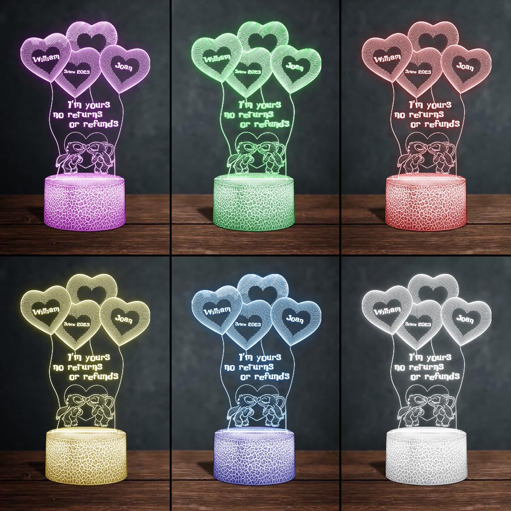 Personalized Ohana Shaped Plaque Light Base Custom Couple Gift