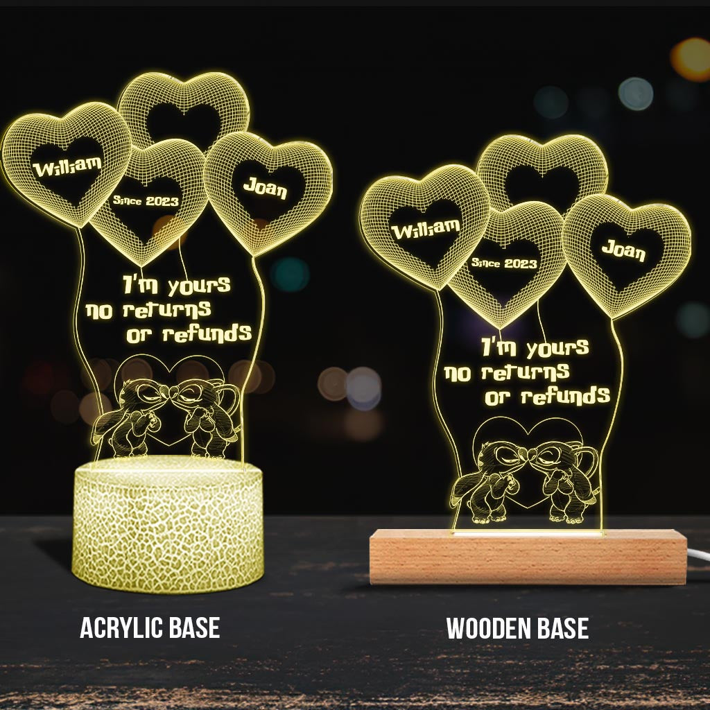 Personalized Ohana Shaped Plaque Light Base Custom Couple Gift