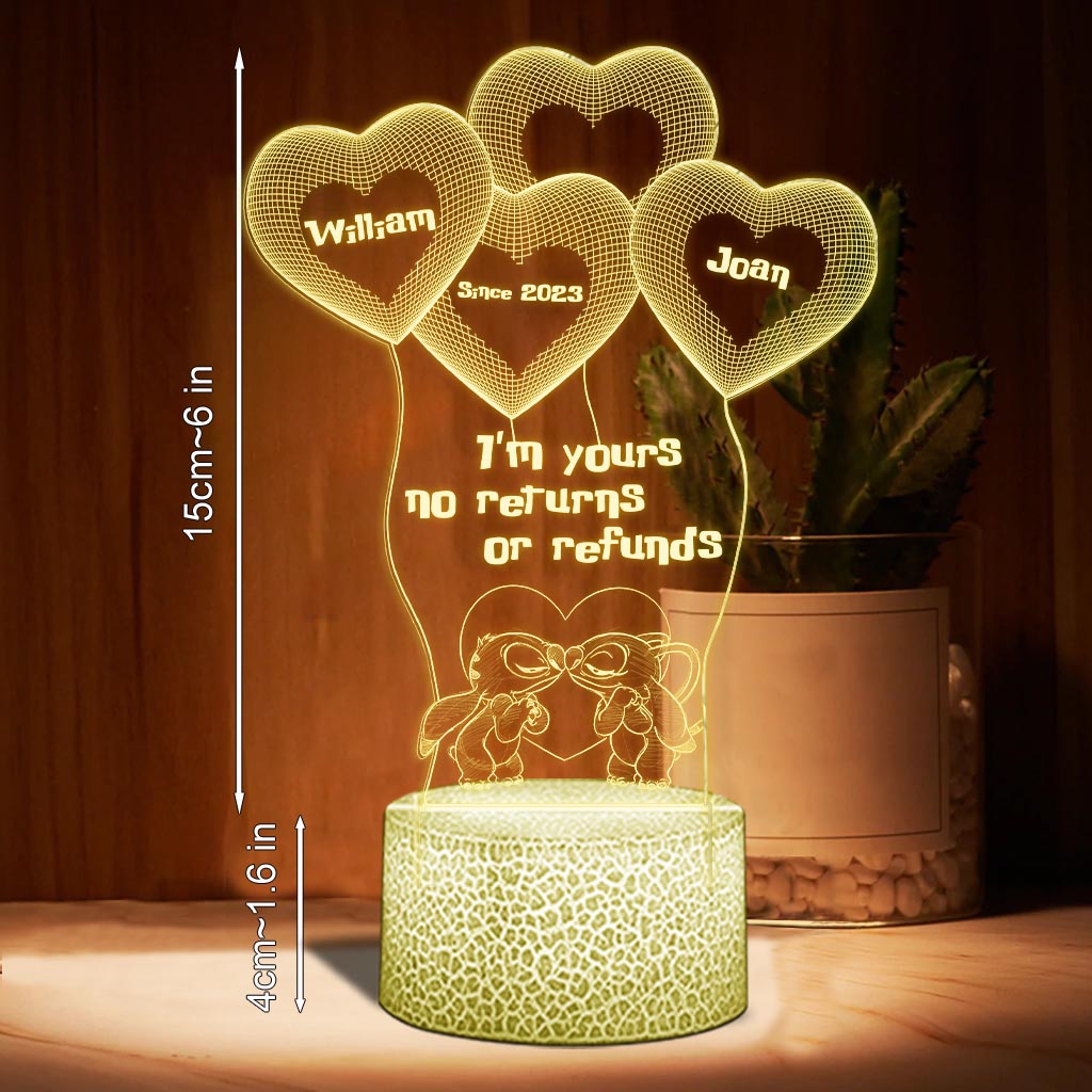Personalized Ohana Shaped Plaque Light Base Custom Couple Gift