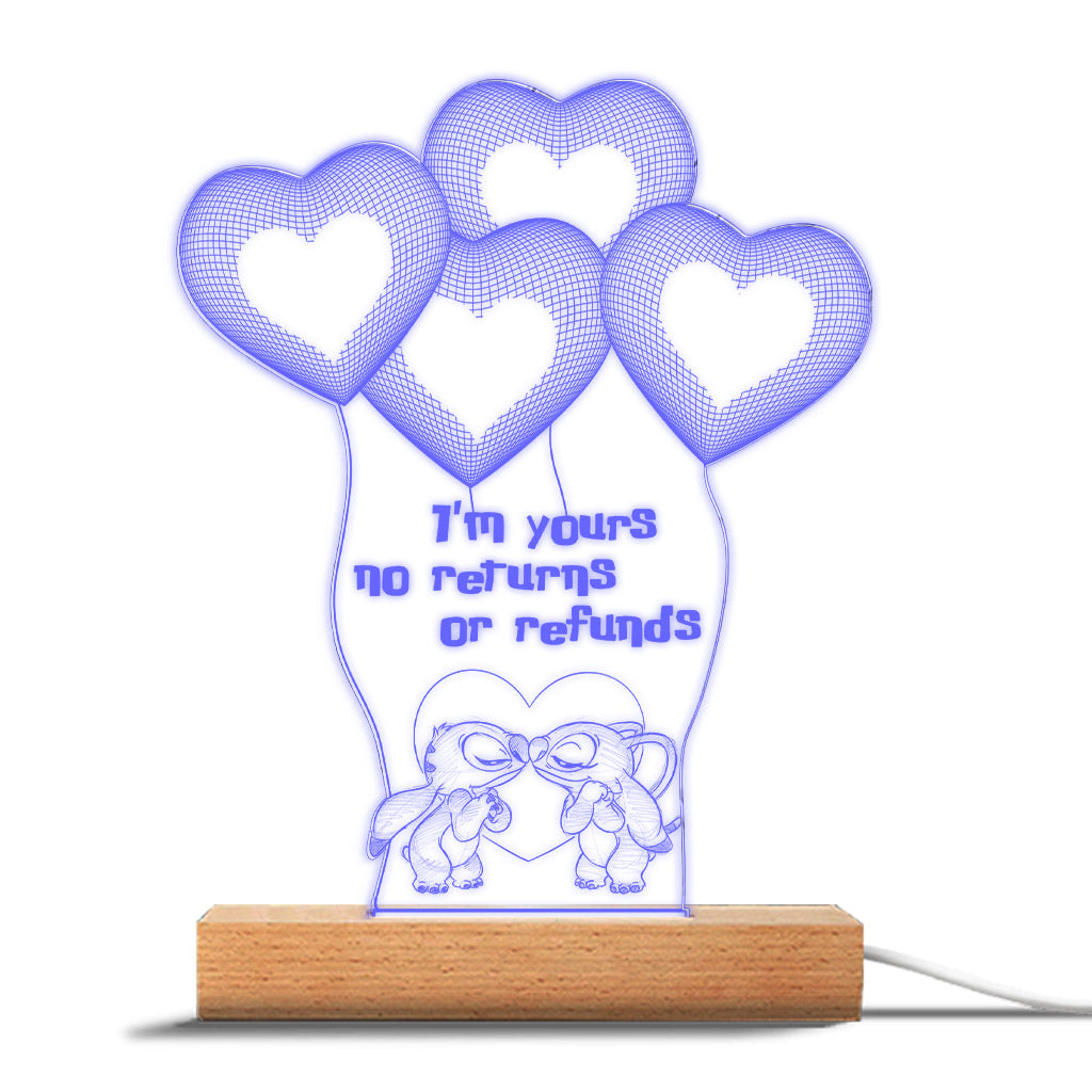 Personalized Ohana Shaped Plaque Light Base Custom Couple Gift