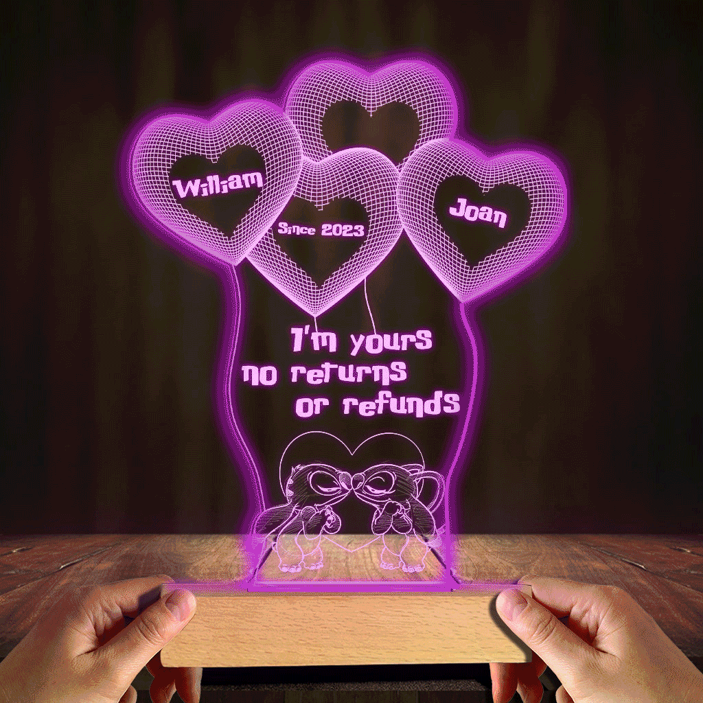 Personalized Ohana Shaped Plaque Light Base Custom Couple Gift