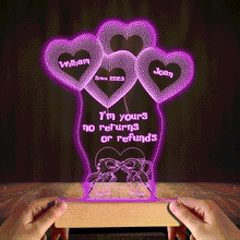 Load image into Gallery viewer, Personalized Ohana Shaped Plaque Light Base Custom Couple Gift
