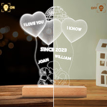 Load image into Gallery viewer, Personalized Acrylic Couple Plaque Light Base Gift for Anniversary
