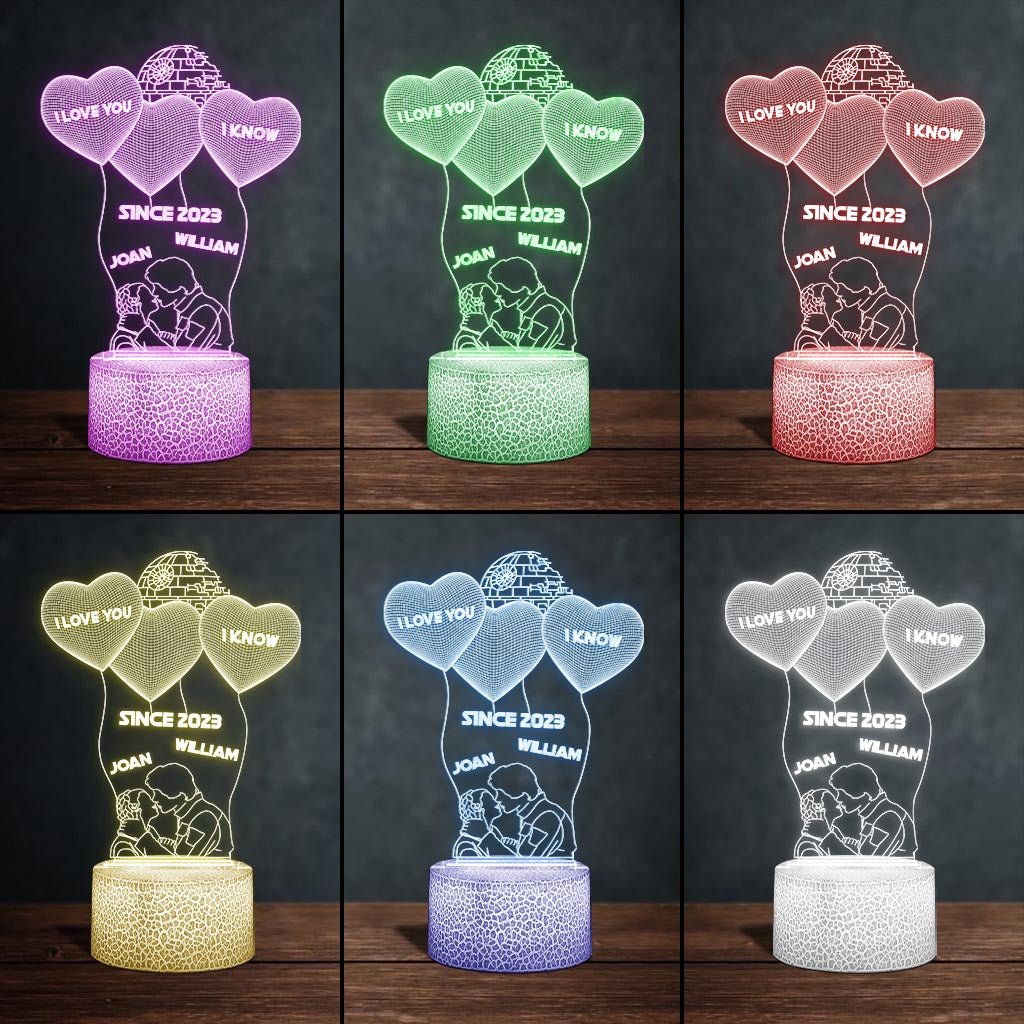 Personalized Acrylic Couple Plaque Light Base Gift for Anniversary