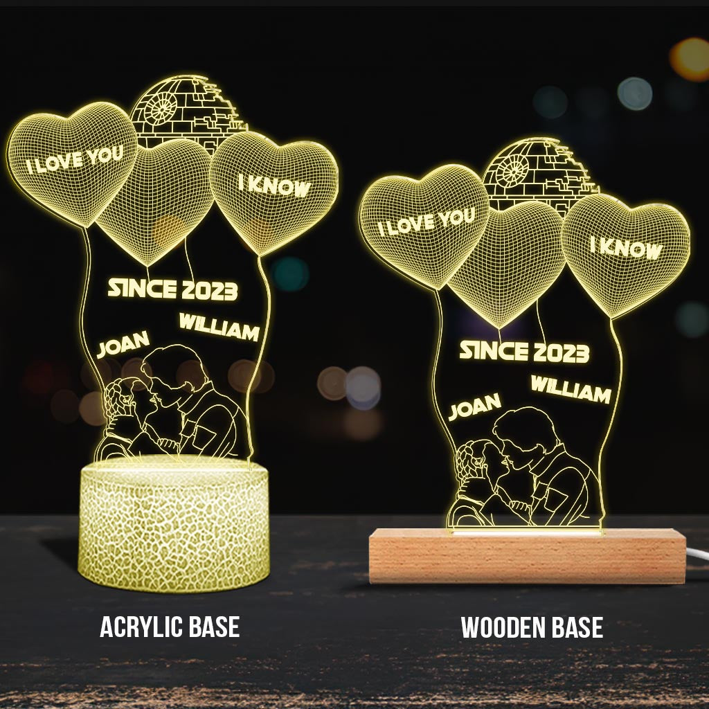 Personalized Acrylic Couple Plaque Light Base Gift for Anniversary