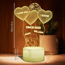 Load image into Gallery viewer, Personalized Acrylic Couple Plaque Light Base Gift for Anniversary
