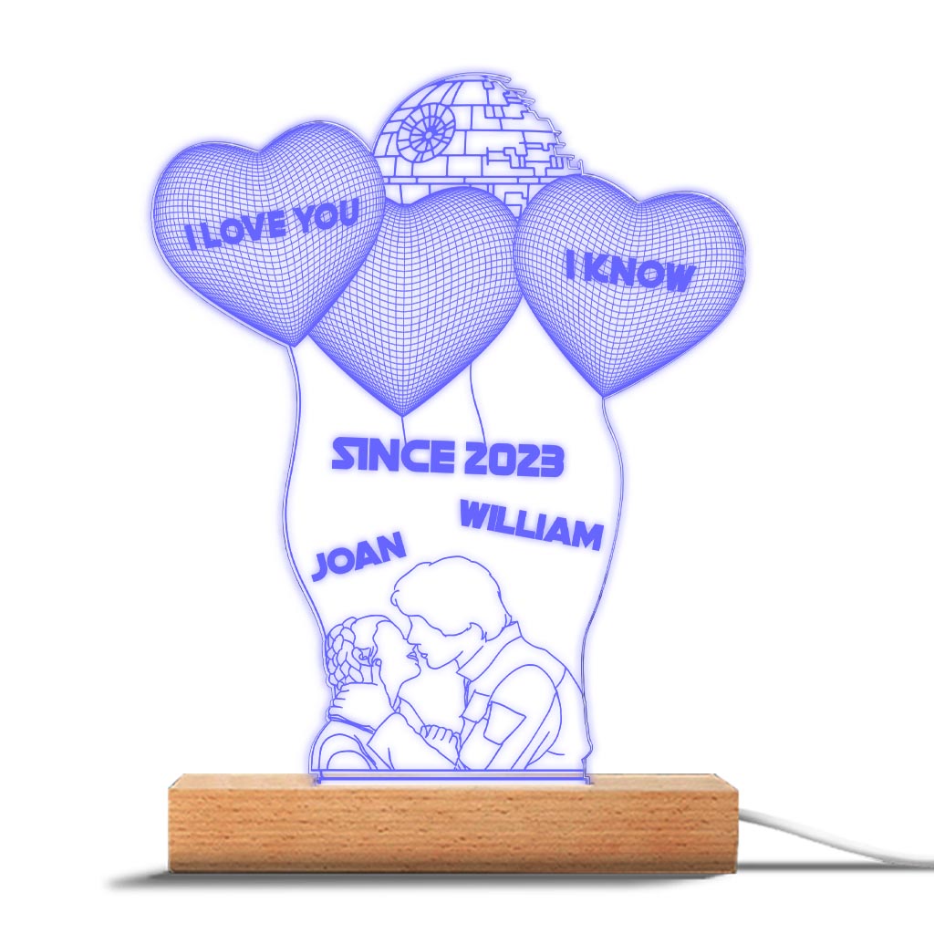 Personalized Acrylic Couple Plaque Light Base Gift for Anniversary