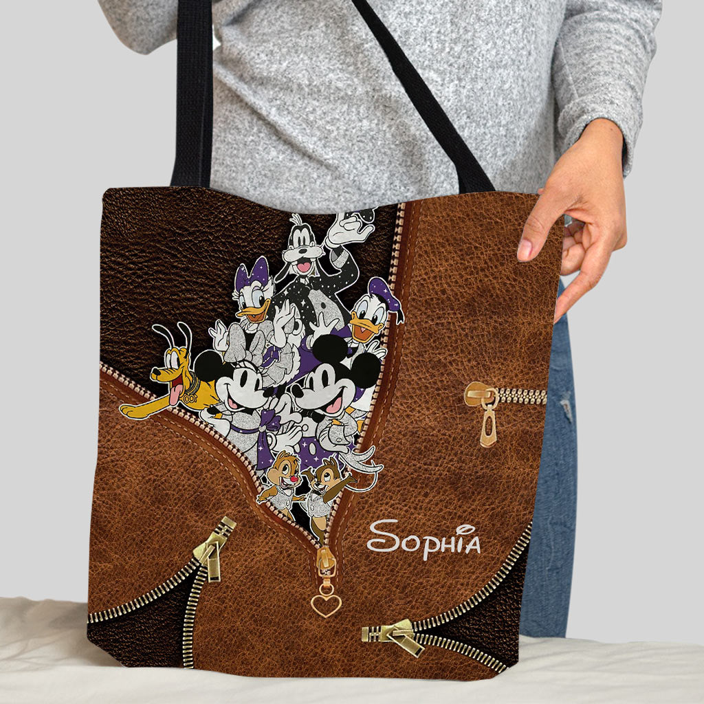 Personalized Leather Tote Bag Custom Name Gift for Her