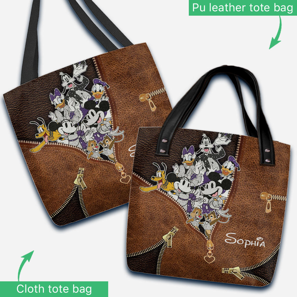 Personalized Leather Tote Bag Custom Name Gift for Her