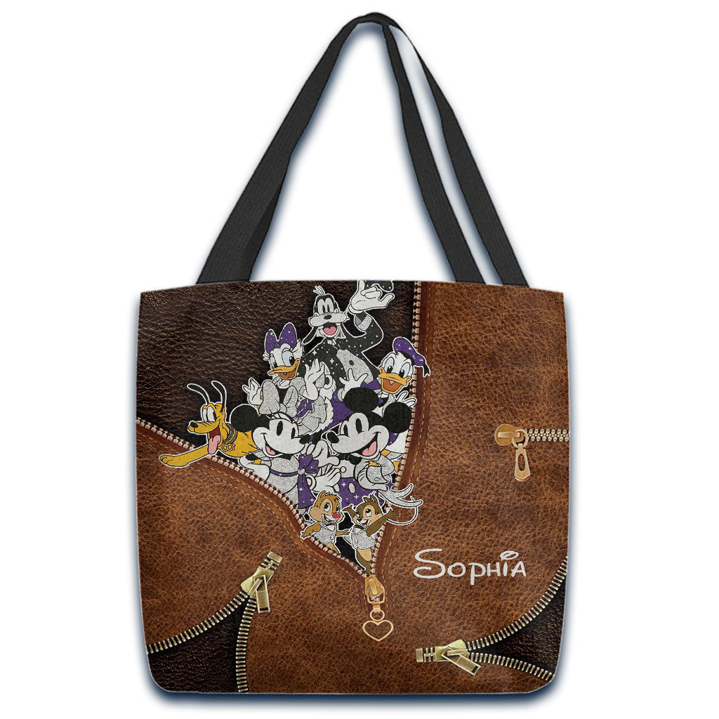 Personalized Leather Tote Bag Custom Name Gift for Her