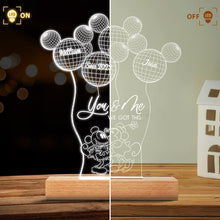 Load image into Gallery viewer, Personalized Couple Acrylic Mouse Shaped Plaque Light Base Gift
