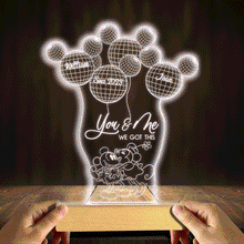 Load image into Gallery viewer, Personalized Couple Acrylic Mouse Shaped Plaque Light Base Gift
