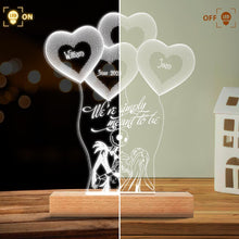 Load image into Gallery viewer, Personalized Couple Acrylic Plaque Light Base Heart Design Gift
