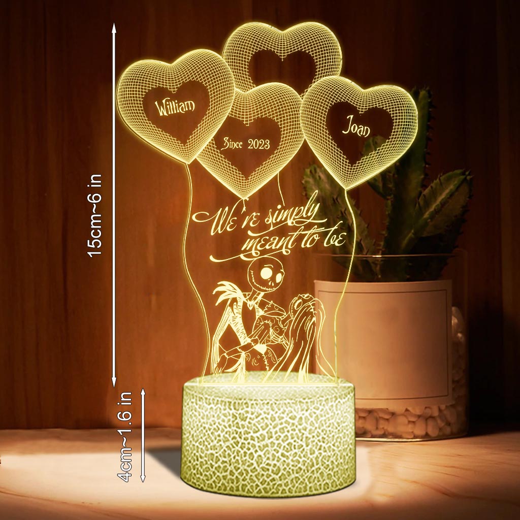 Personalized Couple Acrylic Plaque Light Base Heart Design Gift