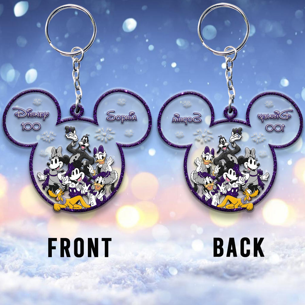 Personalized Disney 100 Keychain Custom Name Gift for Kids