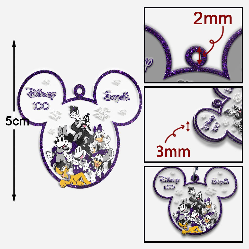 Personalized Disney 100 Keychain Custom Name Gift for Kids