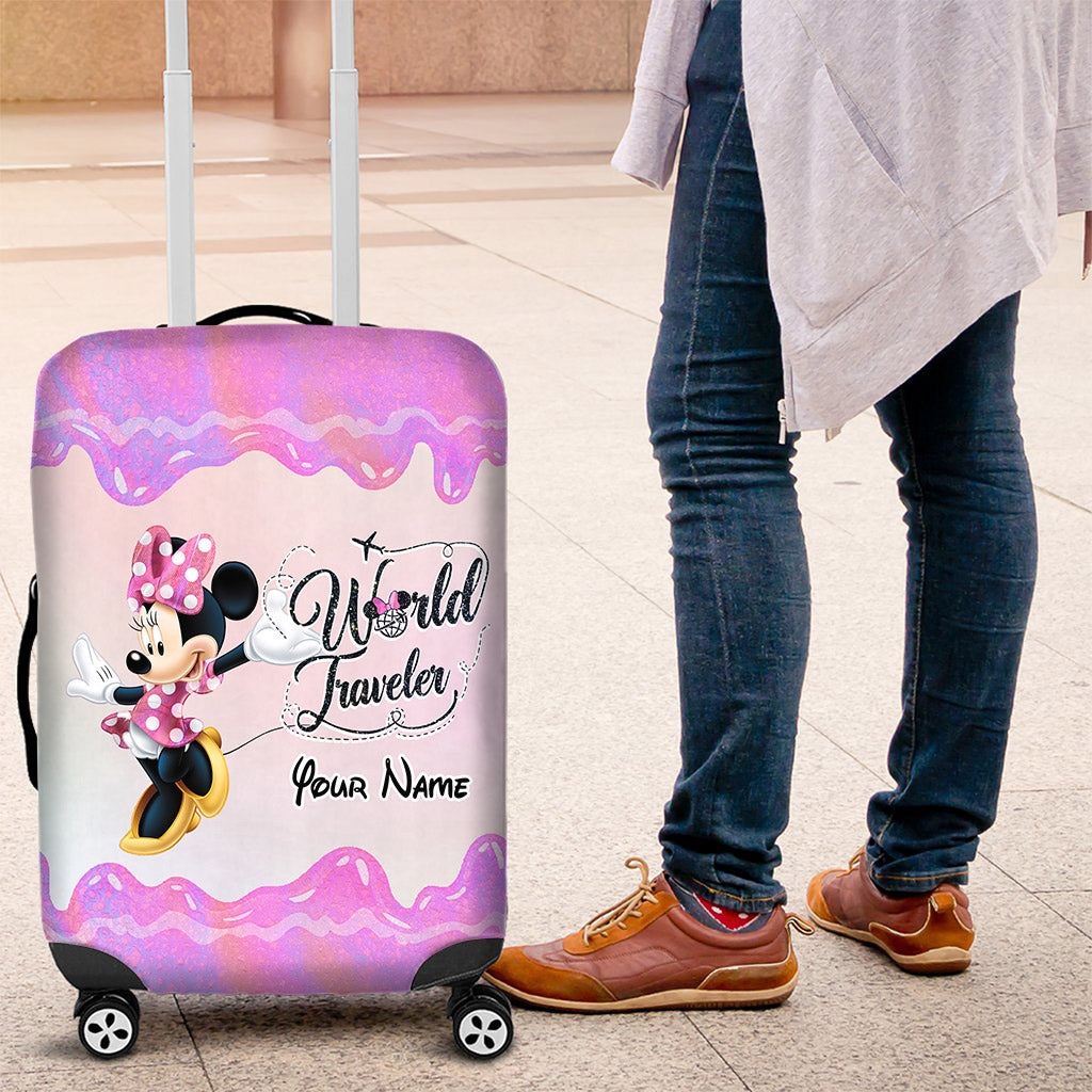 Personalized Luggage Cover with Minnie Mouse Design for Travelers