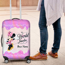 Load image into Gallery viewer, Personalized Luggage Cover with Minnie Mouse Design for Travelers
