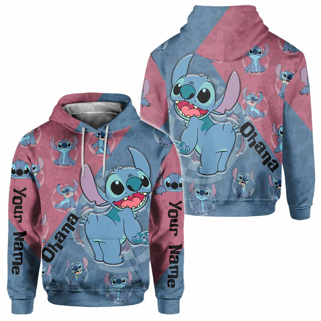 Personalized Ohana Hoodie Custom Name All-Over Print Gift