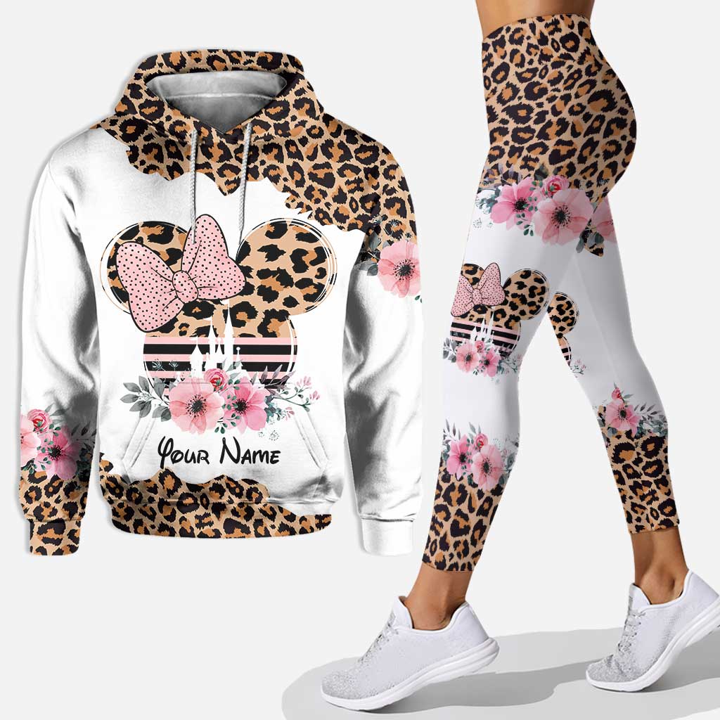 Personalized Leopard Mouse Ears Hoodie & Leggings Gift for Mom